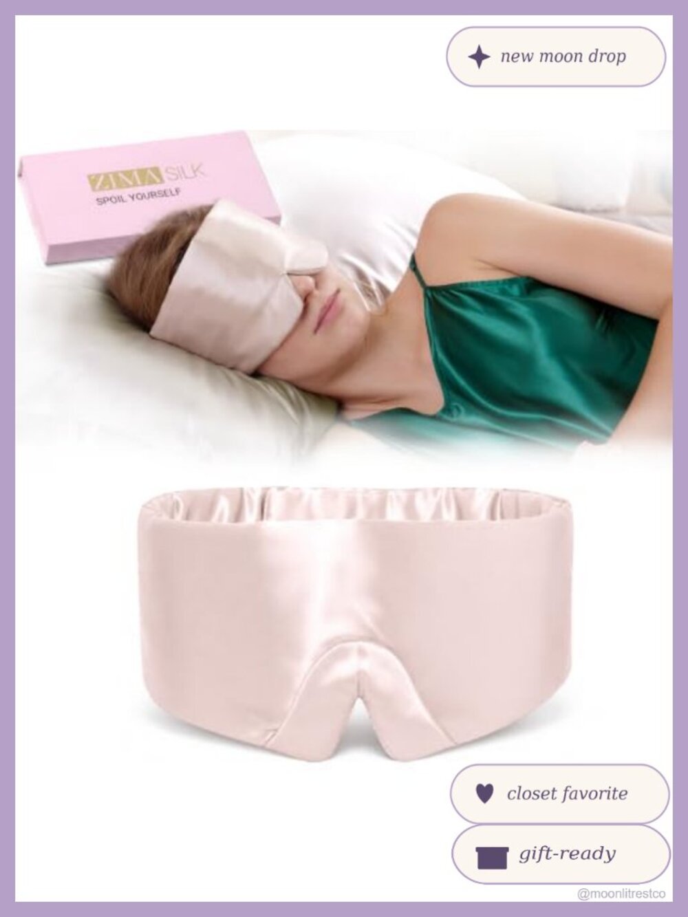 100% Mulberry Silk Sleep Mask 22 Momme Blackout Eye Mask Adjustable